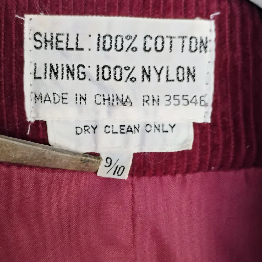 Vintage Burgundy Corduroy Jacket Blazer Women's Sz 9/10 Cotton Nylon Lined Y-3 - Picture 3 of 11